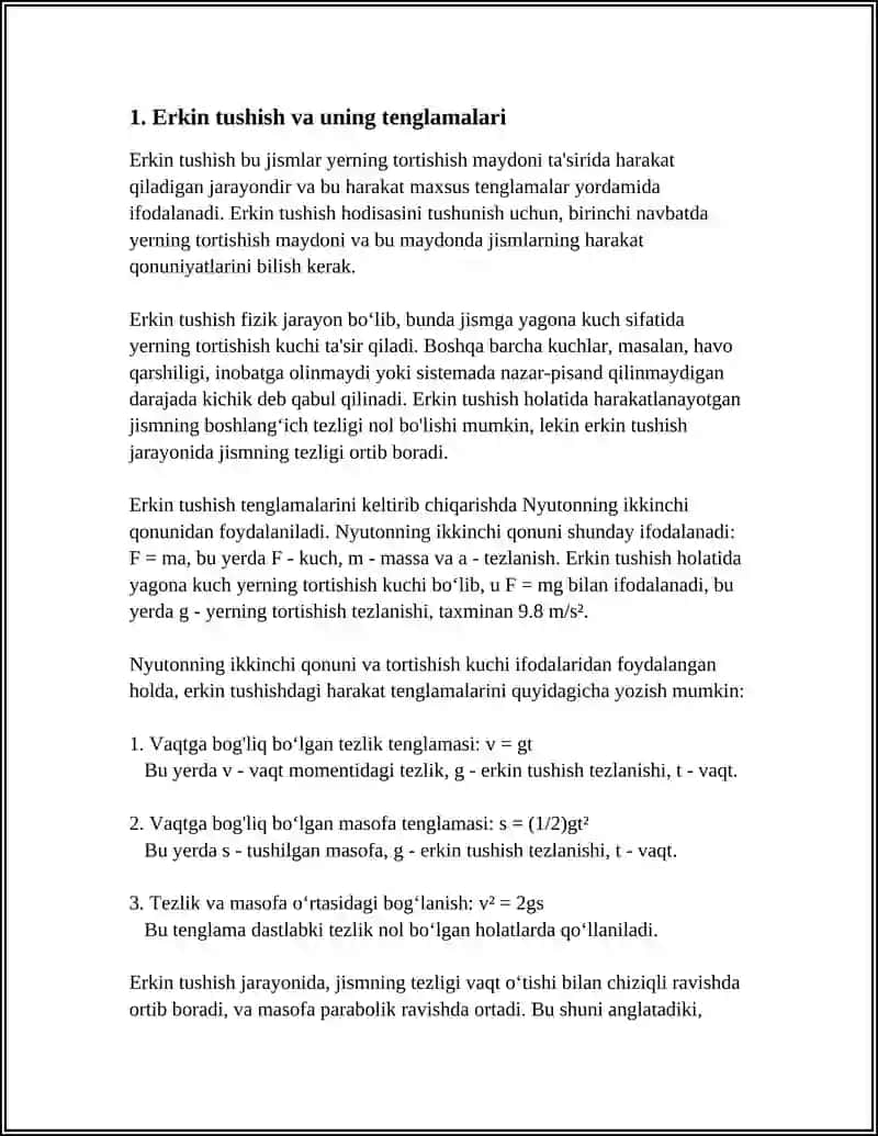 YERNING TORTISHISH MAYDONIDA JISMLARNING HARAKATI 4
