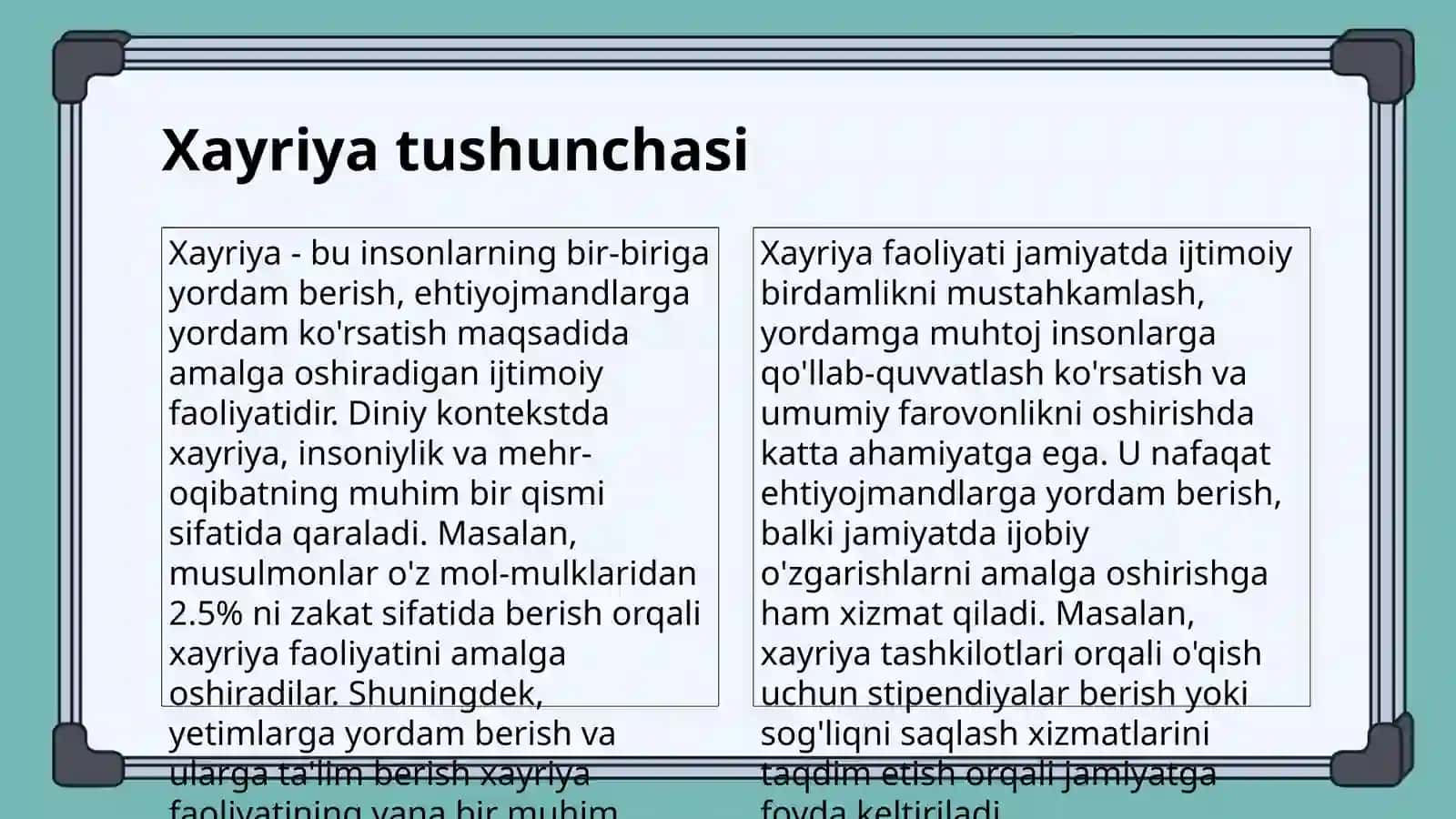 Xayriya va din mavzusida ma'lumot 4