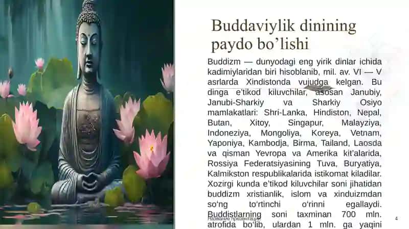 Buddaviylik dinining paydo bo’lishi 4