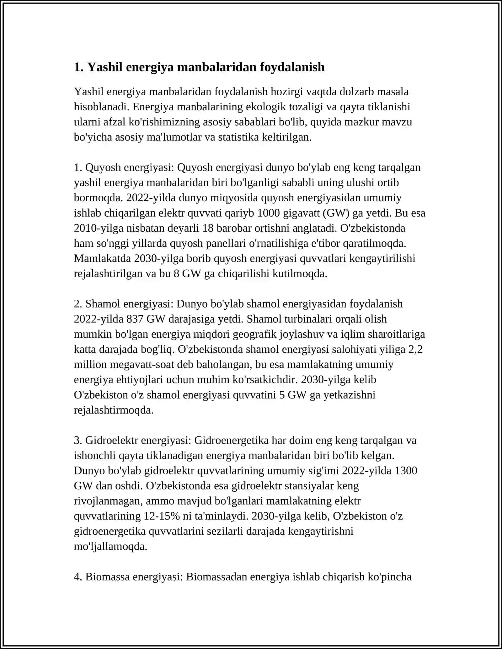 OʻZBEKISTON ELEKTR ENERGITIKA SOHASINING RIVOJLANISHI ISTIQBOLLARI 4