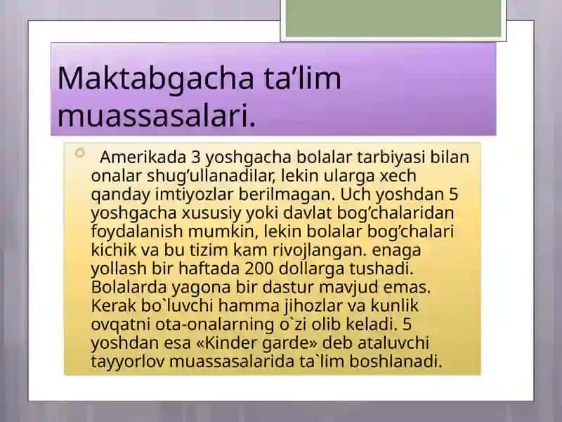 AQShda ta’lim tizimi. 4