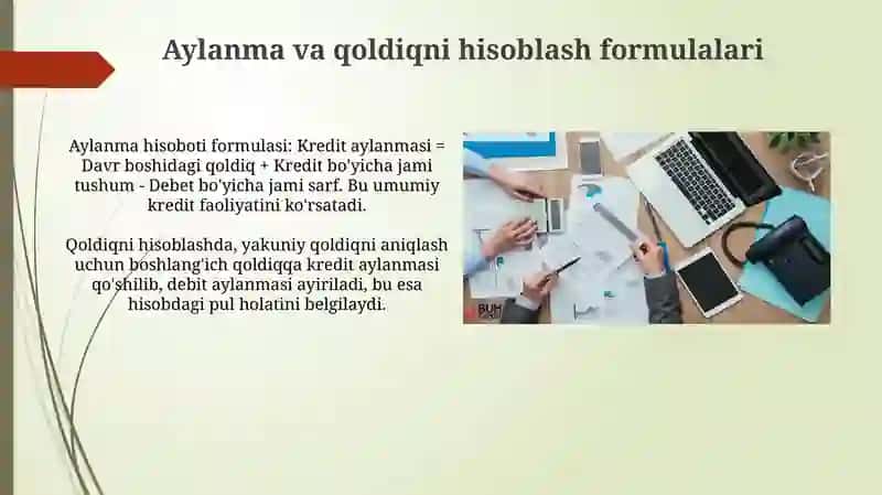 Passiv hisoblarida aylanma va qoldiqni hisoblash tartibi 4