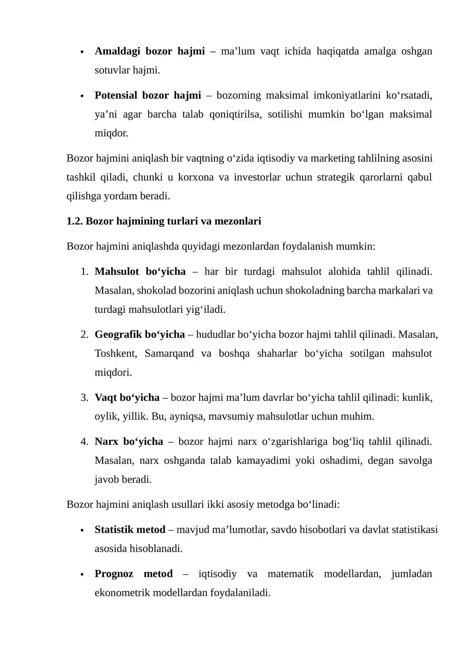 Bozor Hajmini Aniqlashda Ekometrik Modellaridan Foydalanish 4