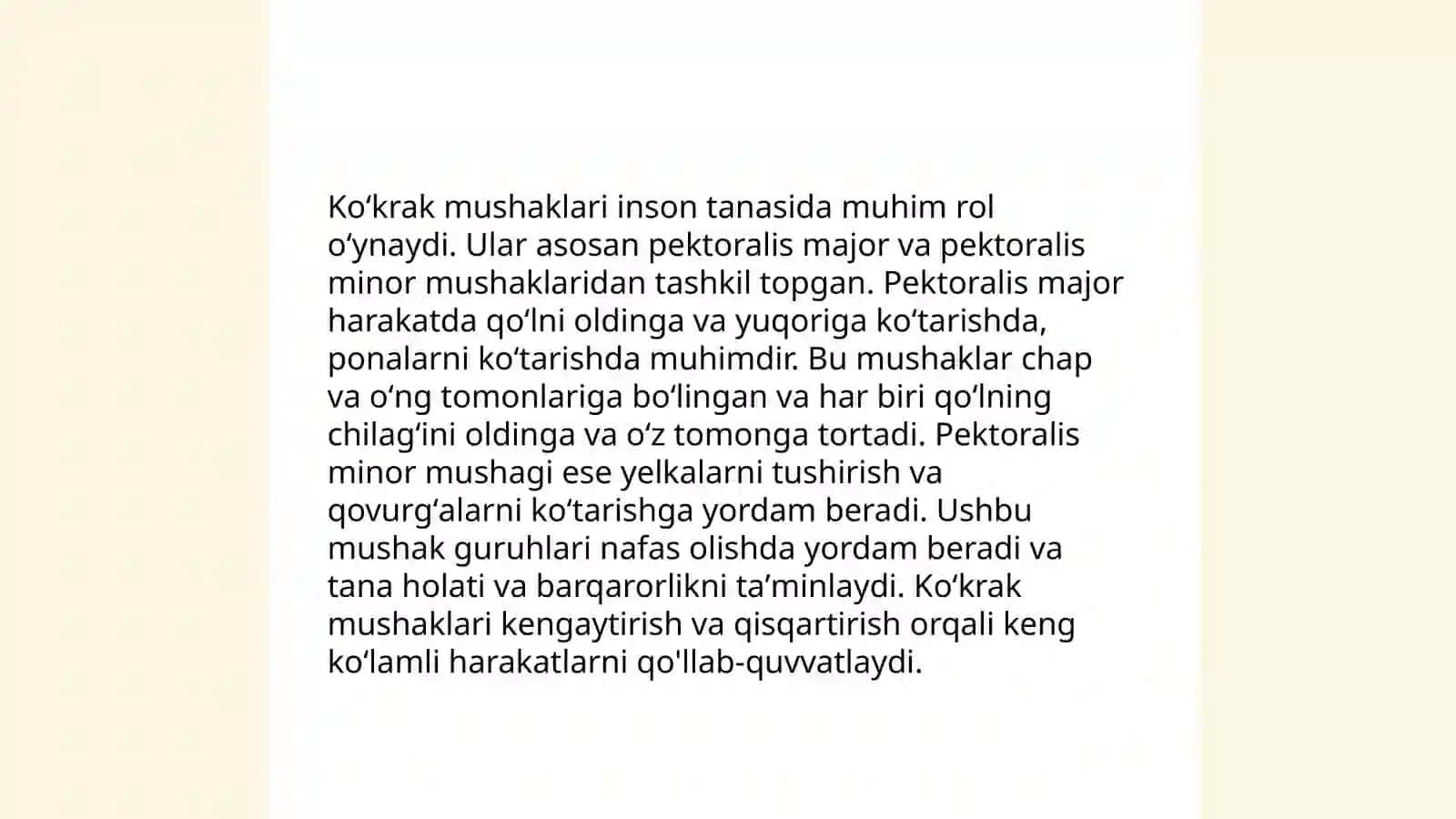 Koʻkrak mushaklari. Diafragma. Qorin mushaklari 4