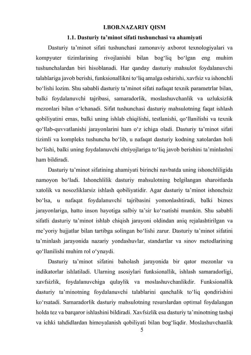 DASTURIY TAMINOT SIFATINI BAHOLASH USULLARI 4