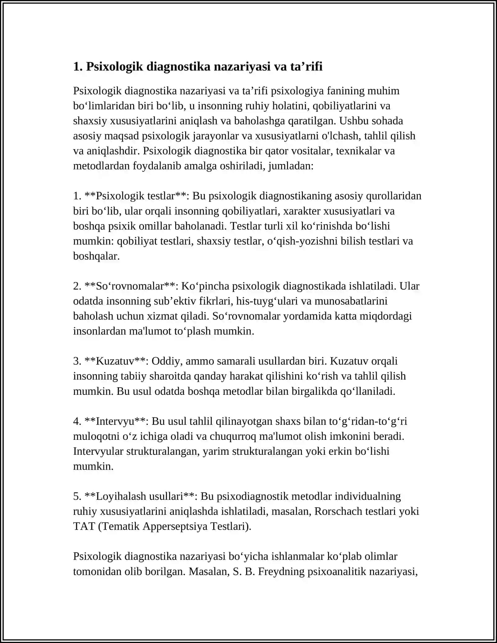 PSIXOLOGIK DIAGNOSTIKA VA ULARNING IMKONIYATLARI 4