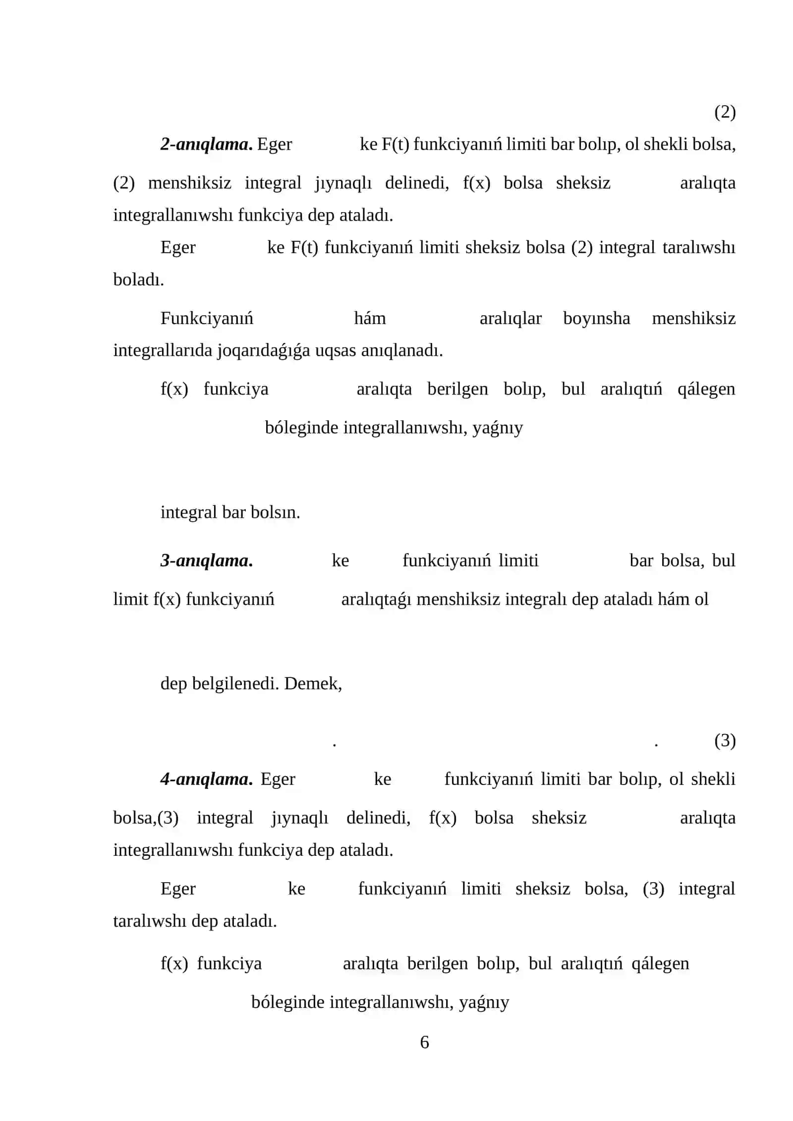 Menshiksiz integrallar ham olardin 4