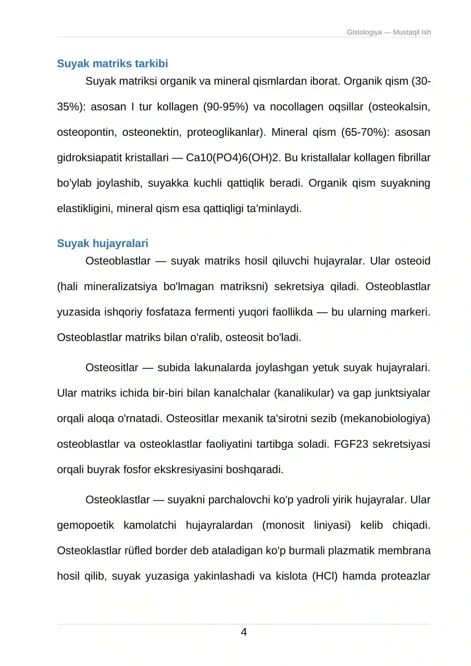 Suyak to'qimasining mikroskopik tuzilishi 4