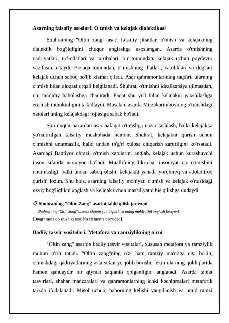 Shuhratning "Oltin zang" asariga tahlil 4
