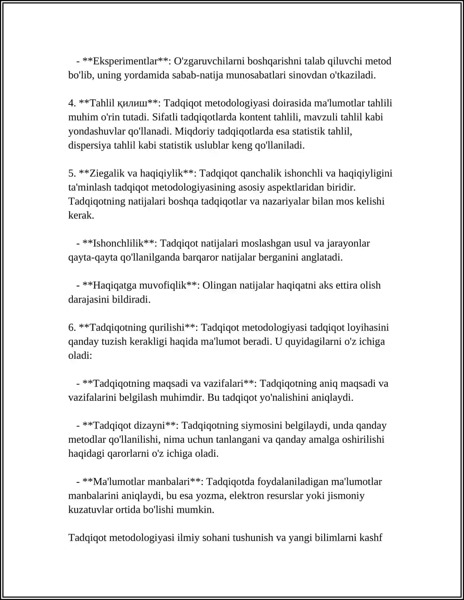 TADQIQOT JARAYONINI TASHKIL ETISH 4