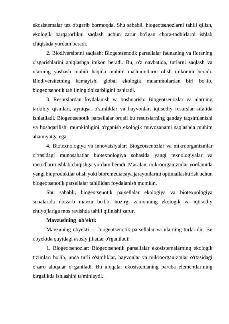 Biogeotsenotik parsella va uning turlari 4