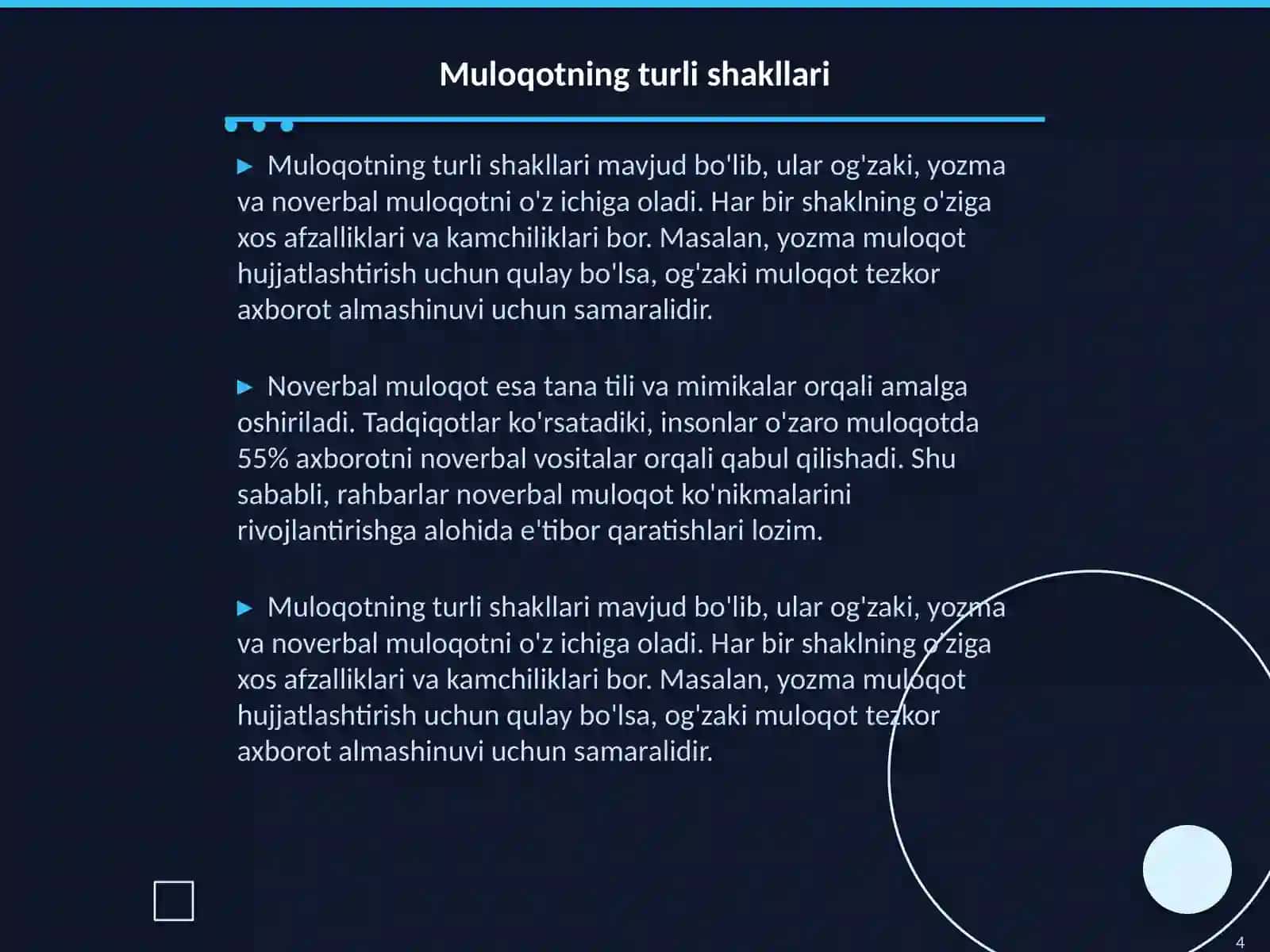 Boshqaruv muloqoti 4