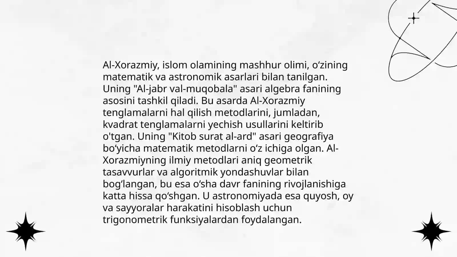 Abu Abdulloh Muhammad Ibn Muso al-Xorazmiyning didaktik qarashlari 4