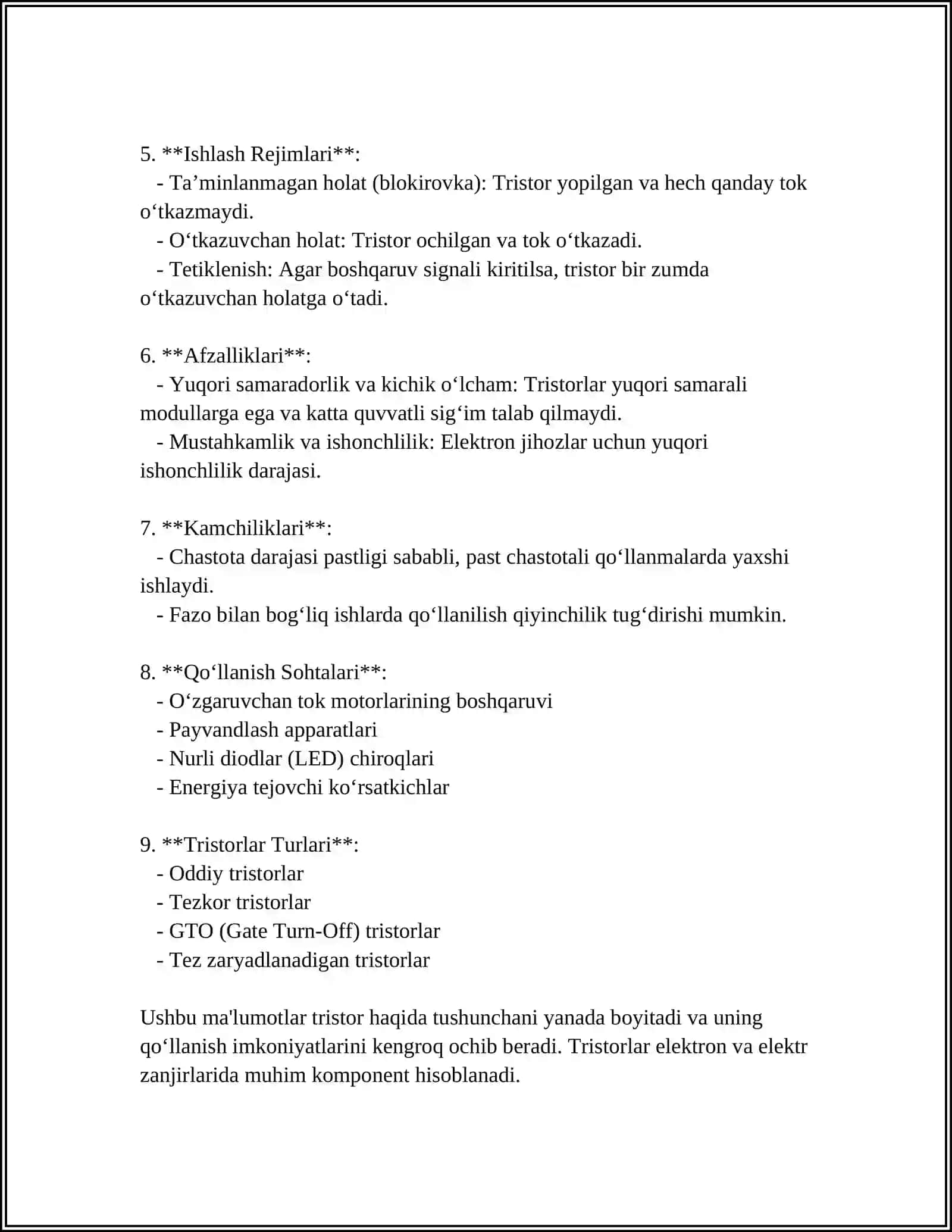 TRISTOR - TRANZISTORLI EKVIVALENT SXEMASI 4