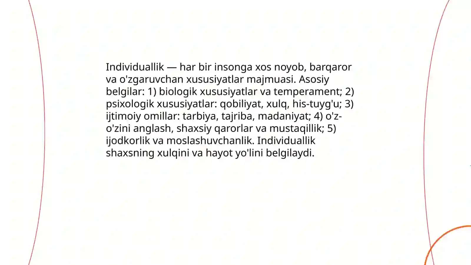 Shaxs va Individuallik 4