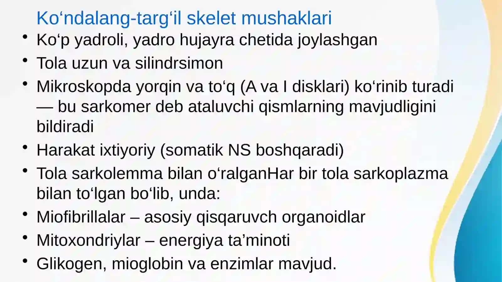 Ko’ndalang targ’il va silliq mushaklarning qisqarish mexanizmi 4