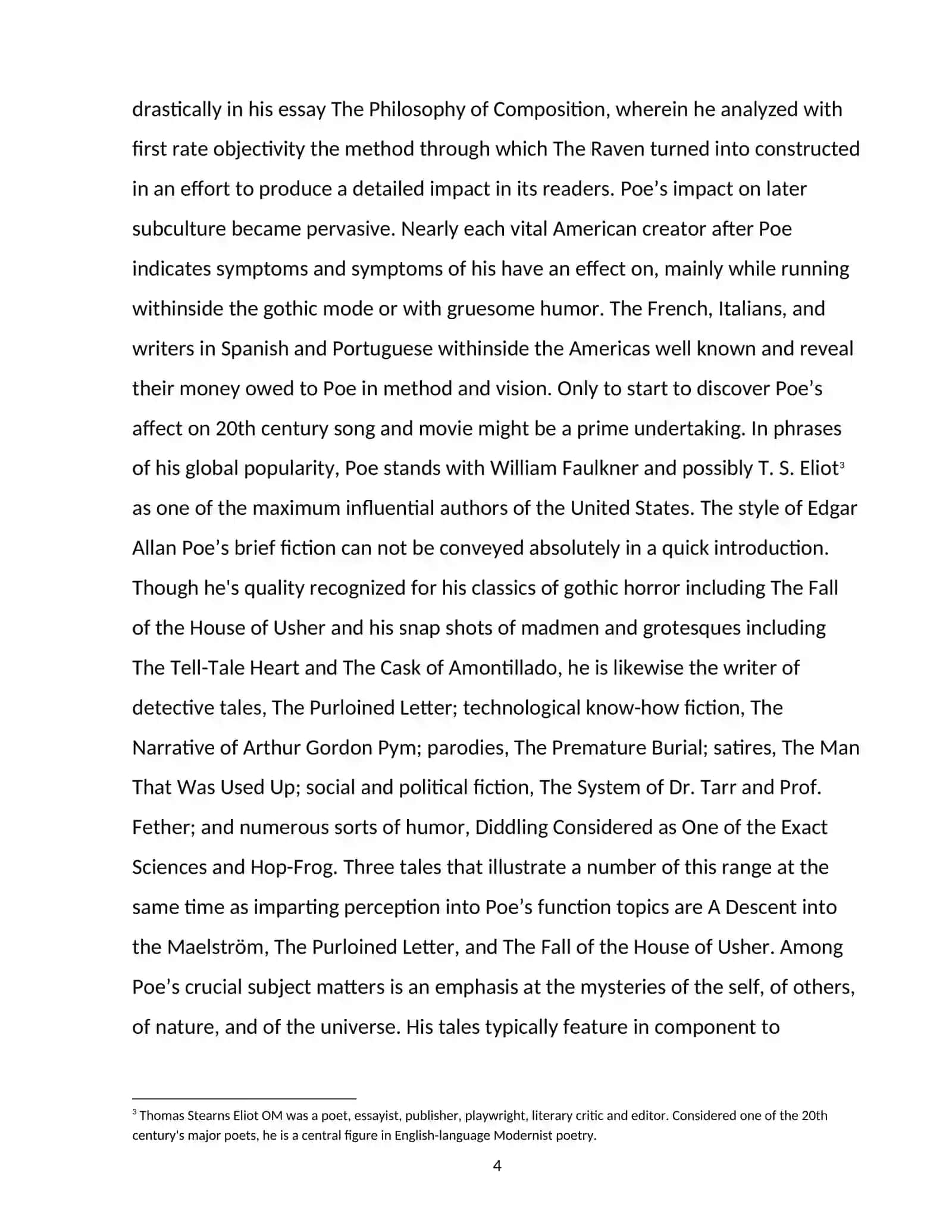 The analysis of Edgar Allan Poe's short stories 4