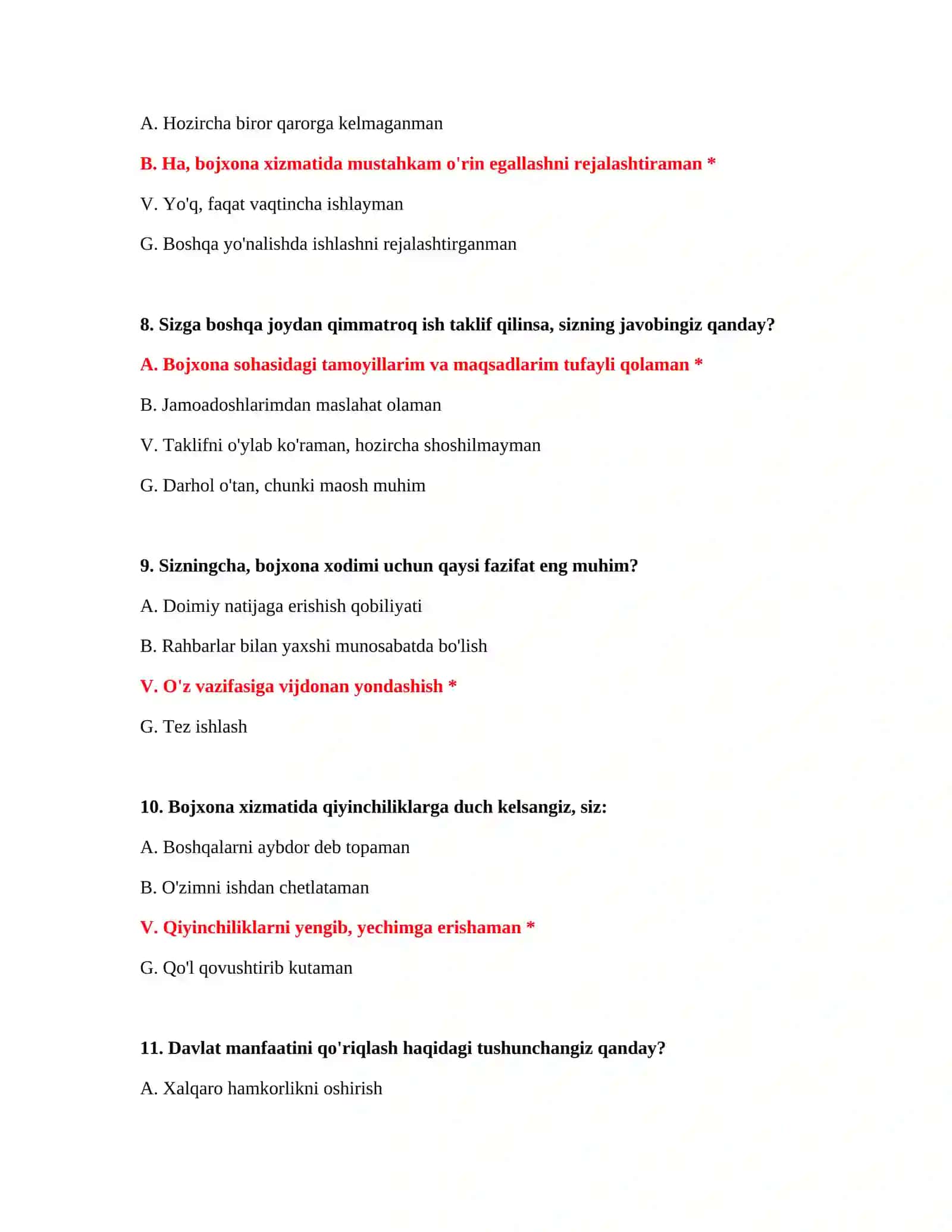 PSIXOLOGIK SINOV SAVOLLARI 4