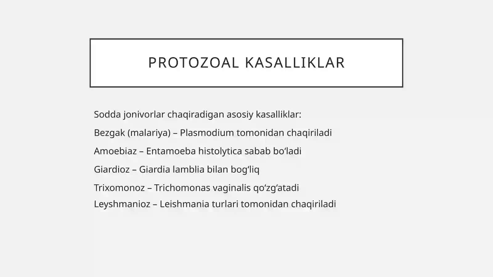 Sodda jonivorlarga qarshi vositalar. Sulfanilamid preparatlari 4