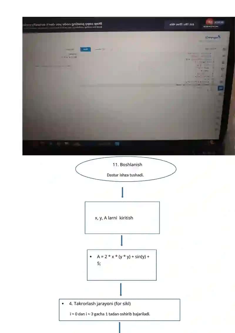 Tarmoqlanuvchi tuzilmali algoritmlarni tavsiflash, C++ tilida dasturlashtirish va kompyuterda hisoblashlar 4
