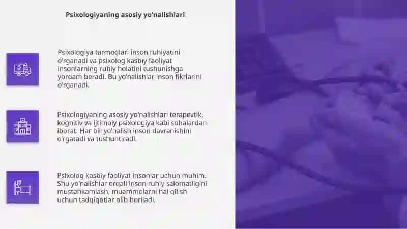 Psixologiya tarmoqlari va psixolog kasbiy faoliyati 4