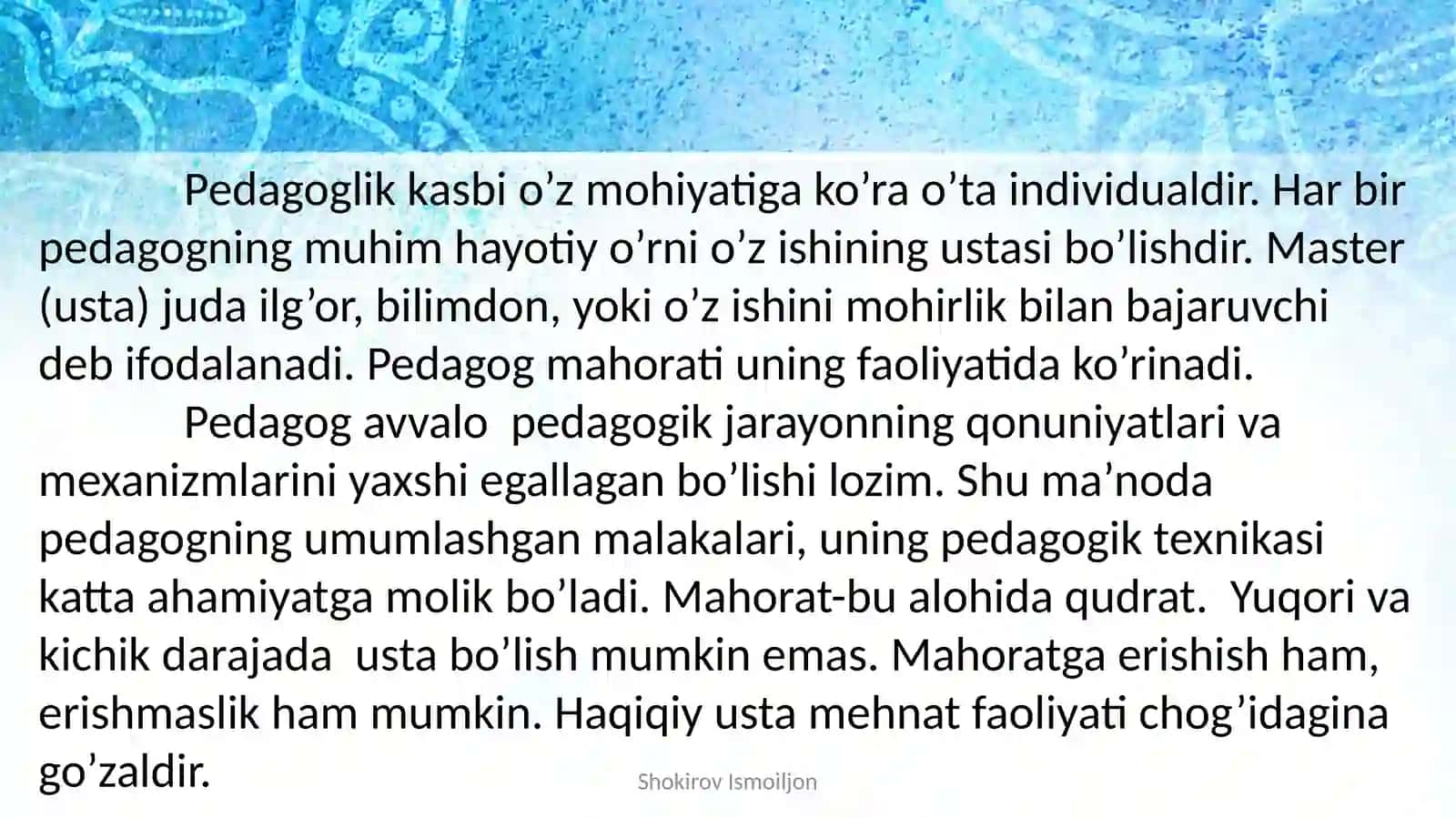Pedagogik mahorat asoslari 4
