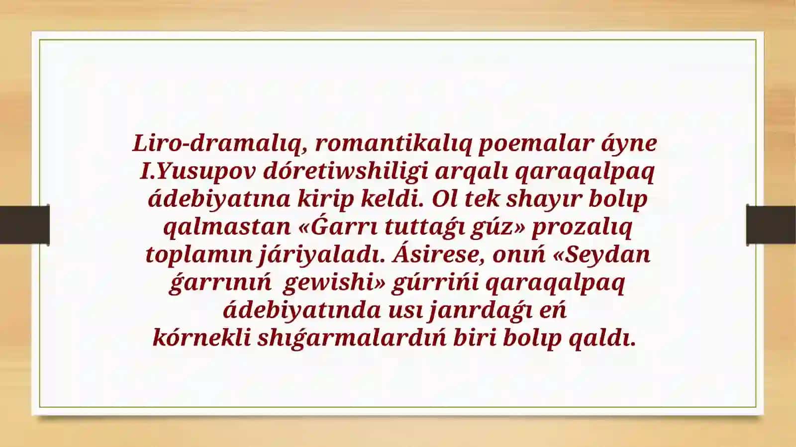 Muxabbat, Watan haqqındag'ı do'retiwshiligi 4