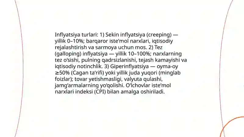 Inflyatsiyaning mohiyati va hisoblanish usullari 4