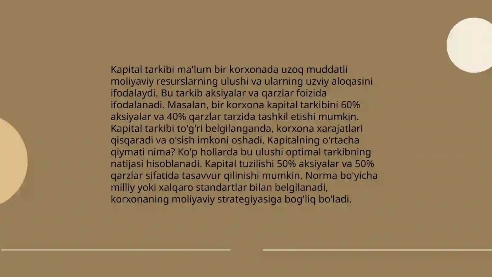 Kapital tarkibi va bahosi tushunchasi 4