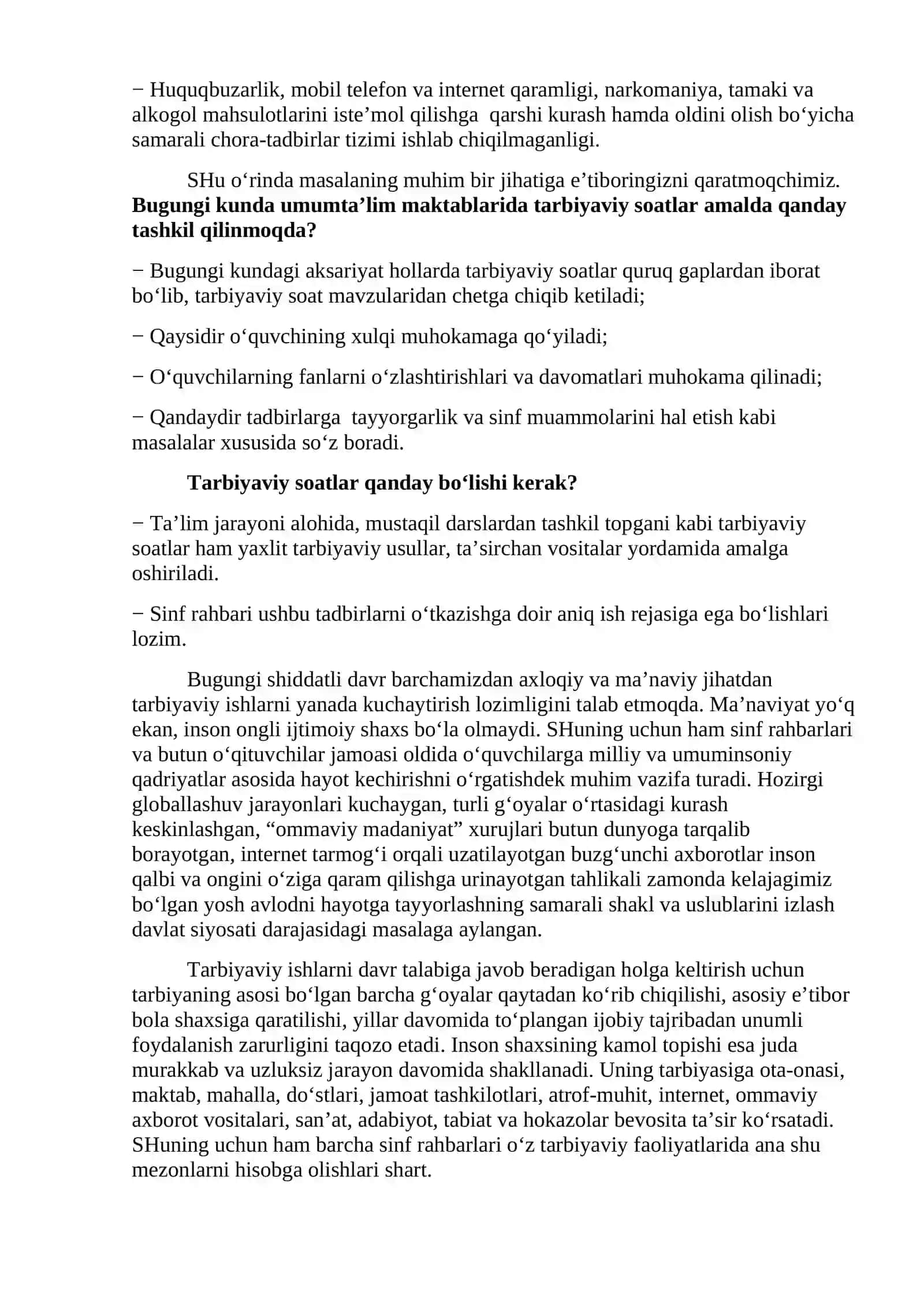 9-sinf (Sinf soati) Tarbiyaviy soat konspekti 4