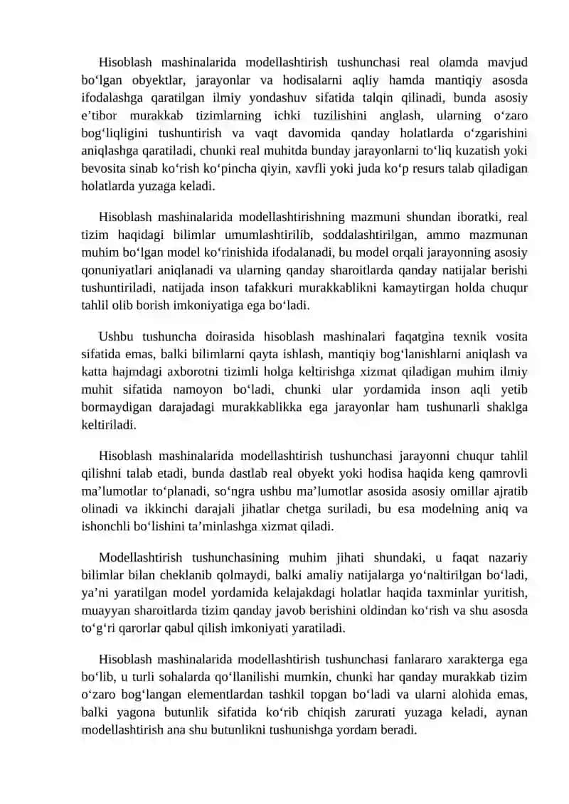 Hisoblash mashinalarida modellashtirish 4