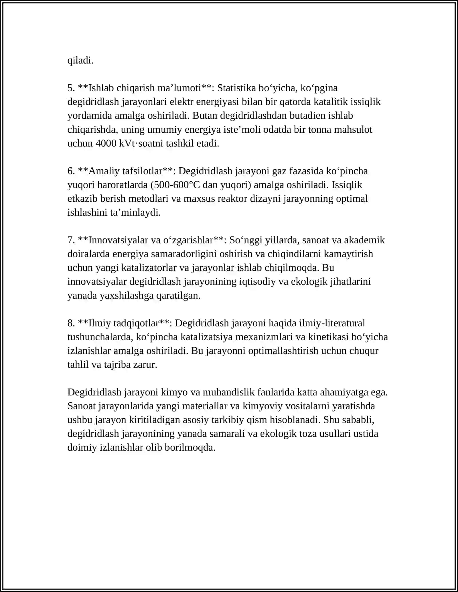 NEFT VA TABIIY GAZ XOMASHYOLARNI QAYTA ISHLASHDA DEGIDRIDLASH 4