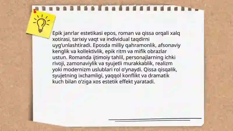 Adabiy tur va janrlar estetikasi 4