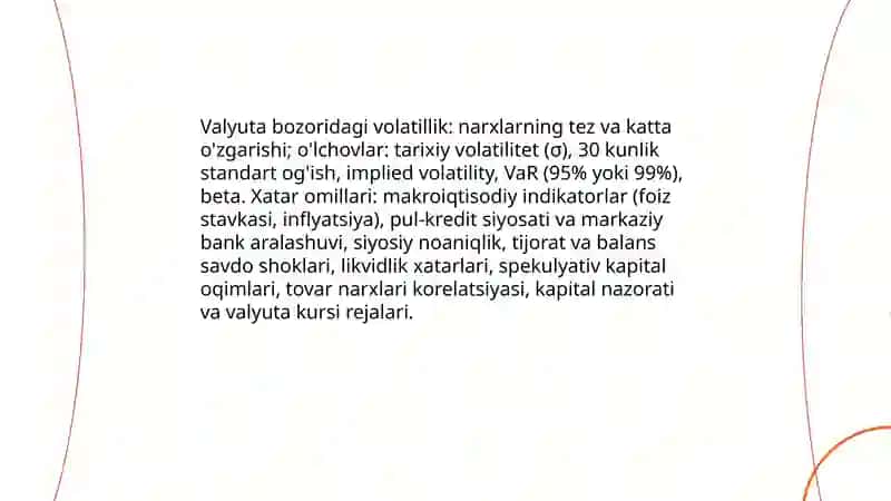 Valyuta risklari va ularni boshqarish usullari 4