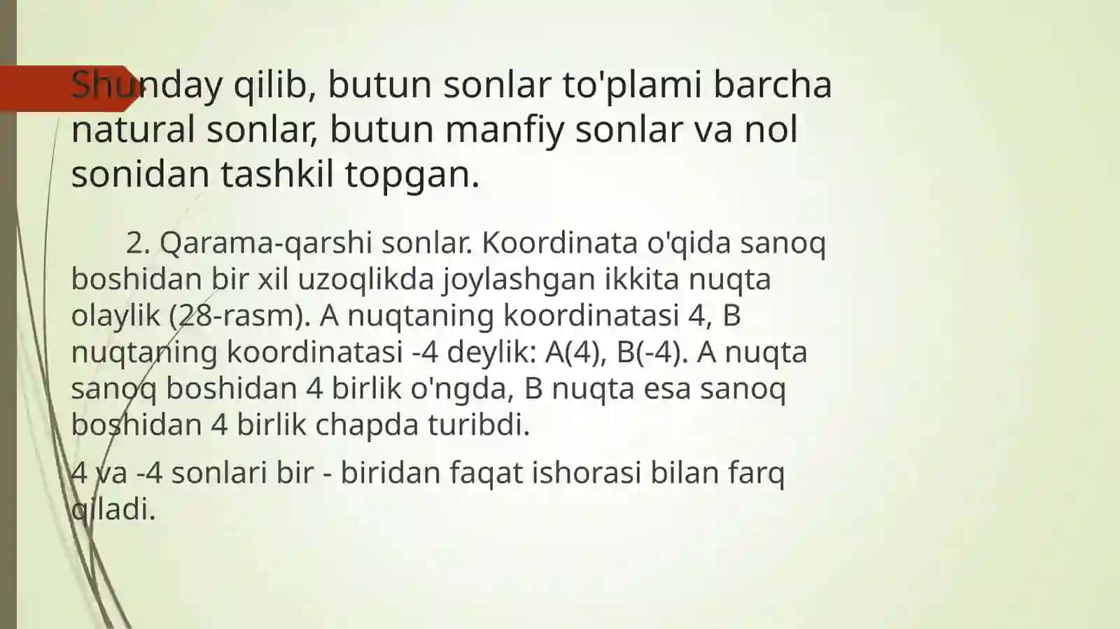 102-mavzu:Qarama-qarshi sonlar 4
