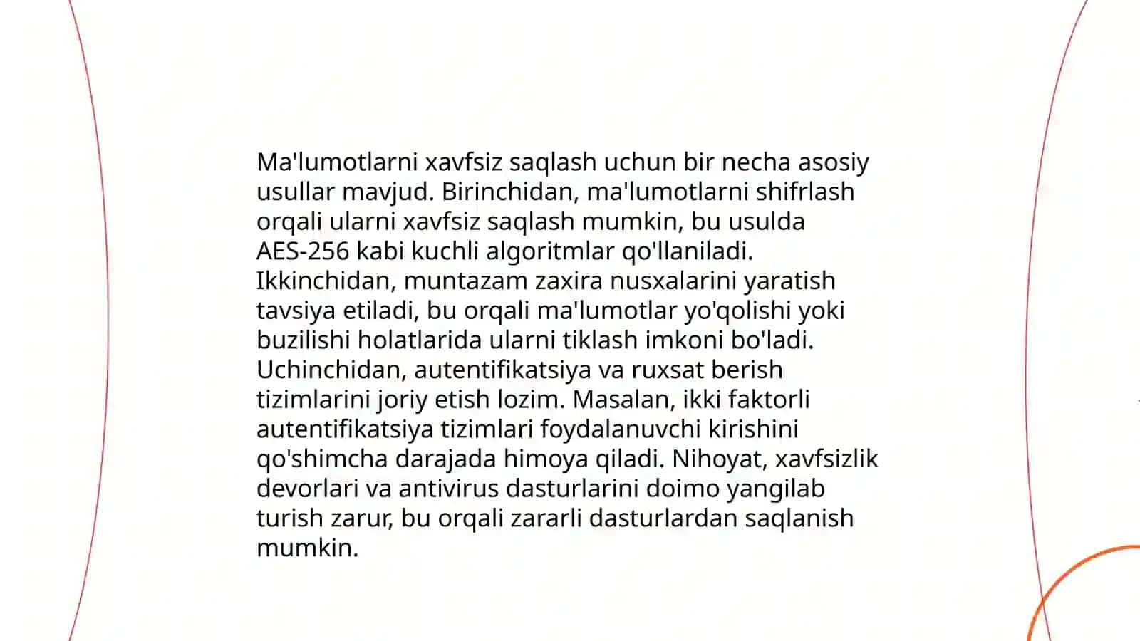 Ma’lumotlar yaxlitligini taminlash usullari 4