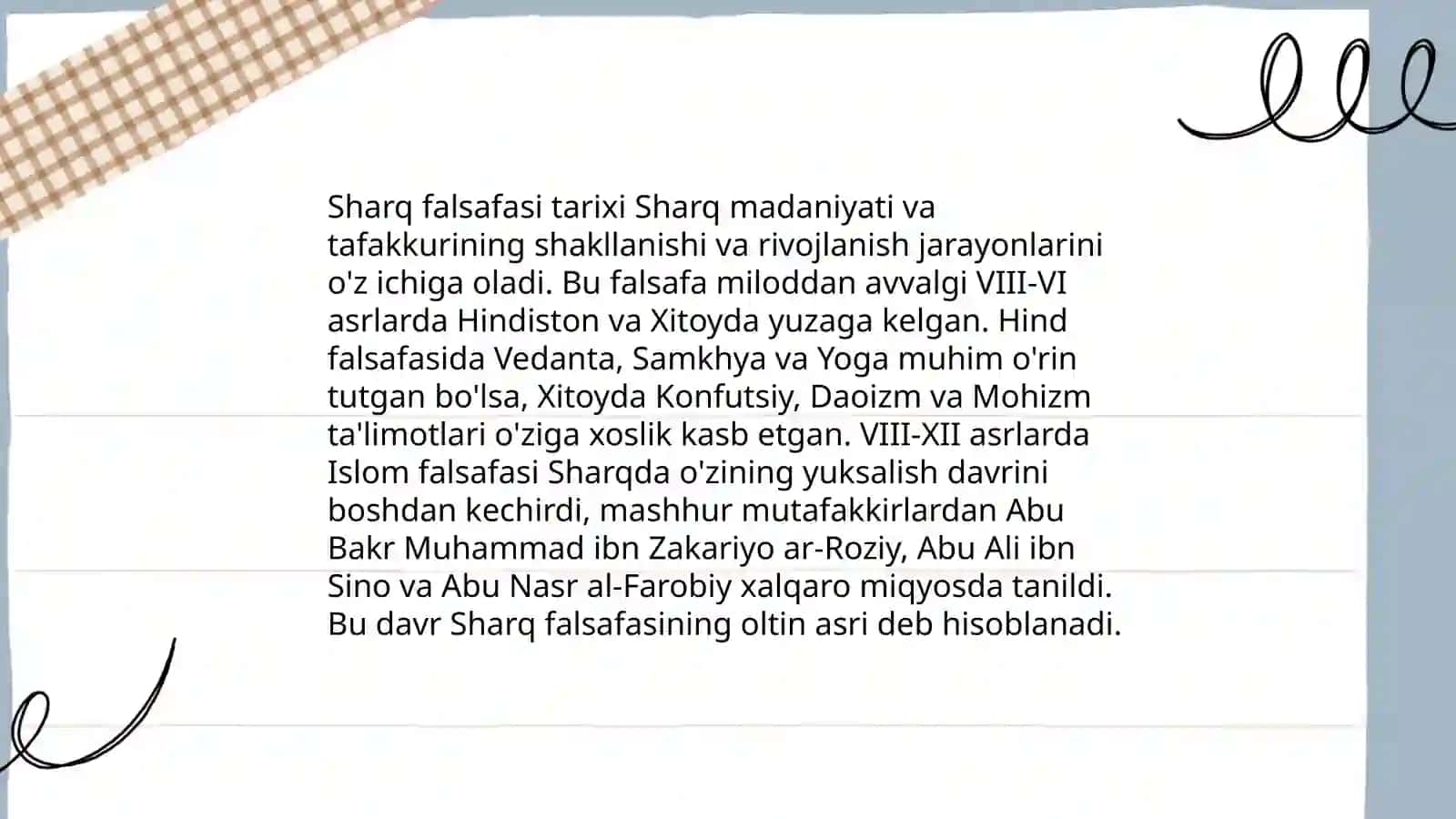 Sharq va G'arb falsafasi 4