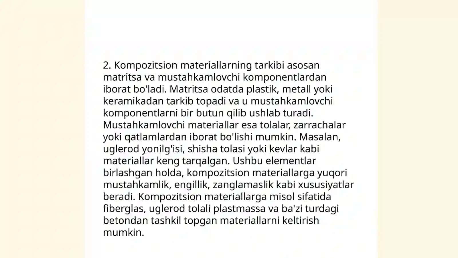 Kompozitsion materiallarni ishlab chiqarish asoslari 4