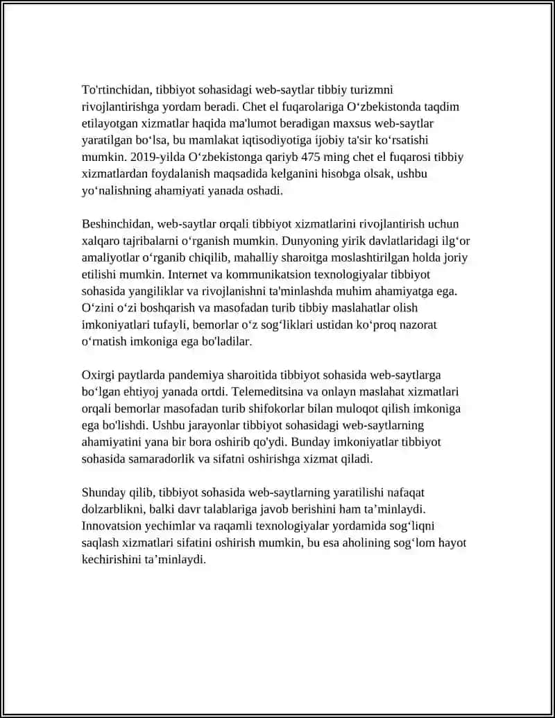 Tibbiyot sohasida web-sayt yaratish 4