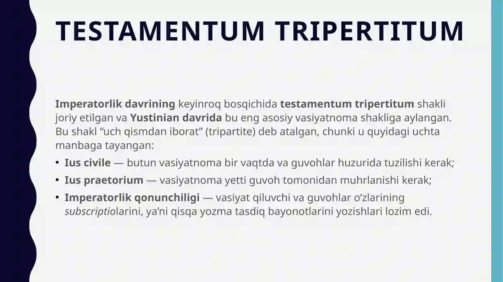 Rim huquqida vorislik: Meros orqali 4