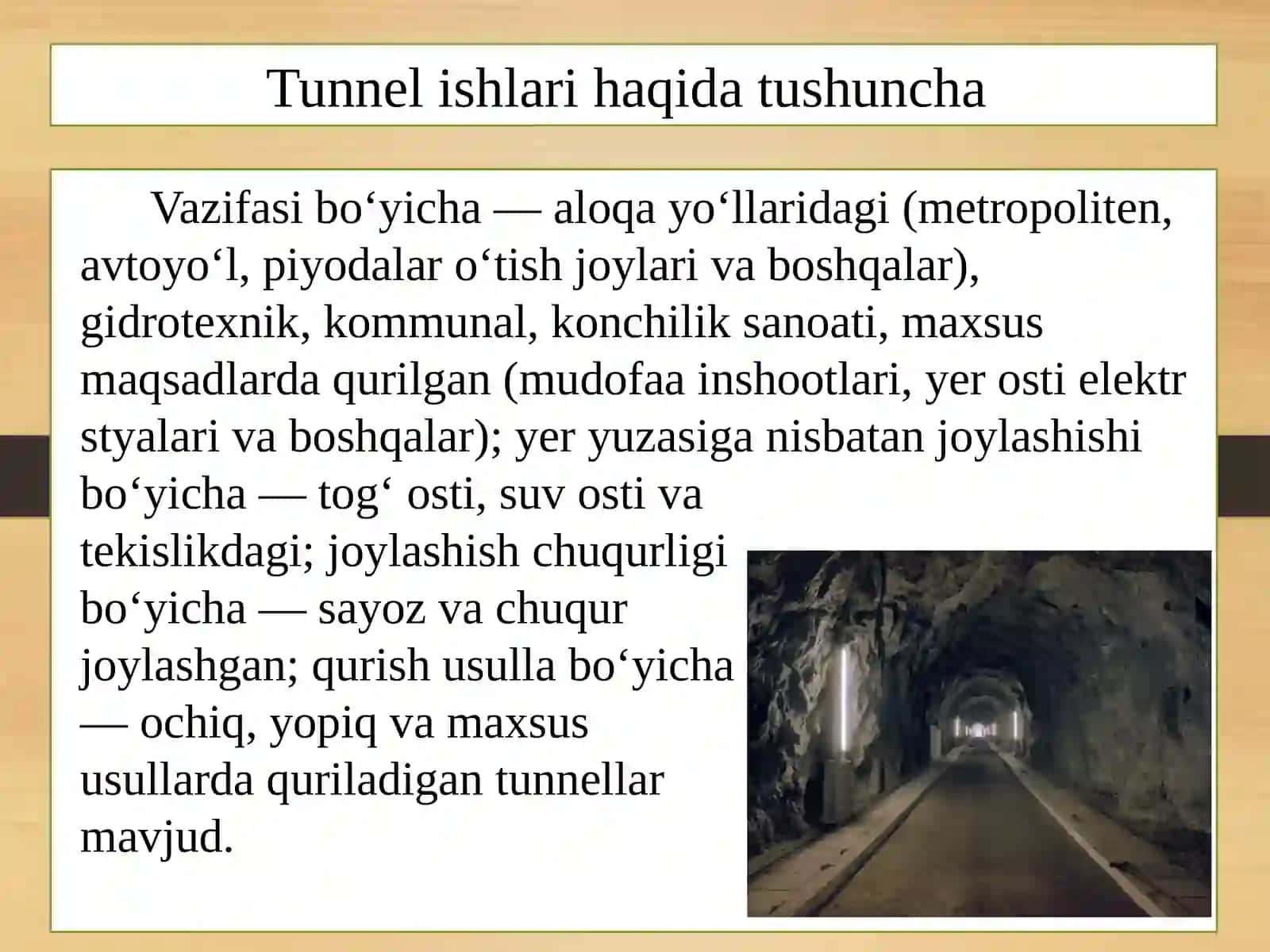Tunnel ishlari haqida tushuncha 4