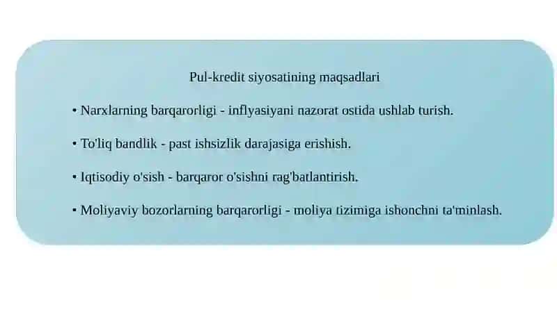 Pul kredit siyosati 4