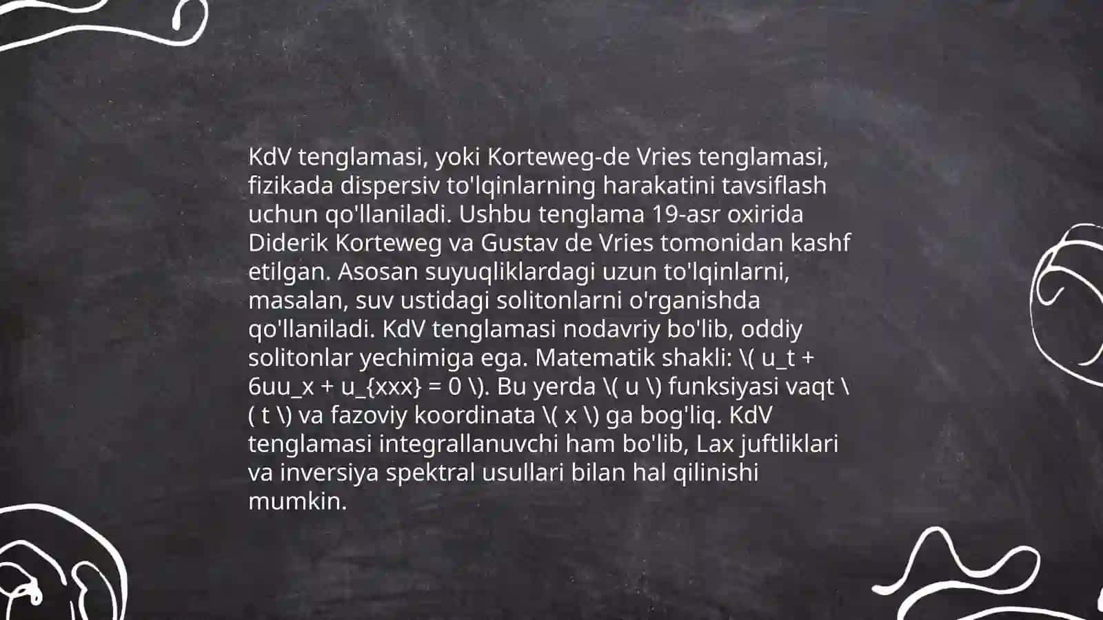 Sochilishining teskari masalasi metodi 4