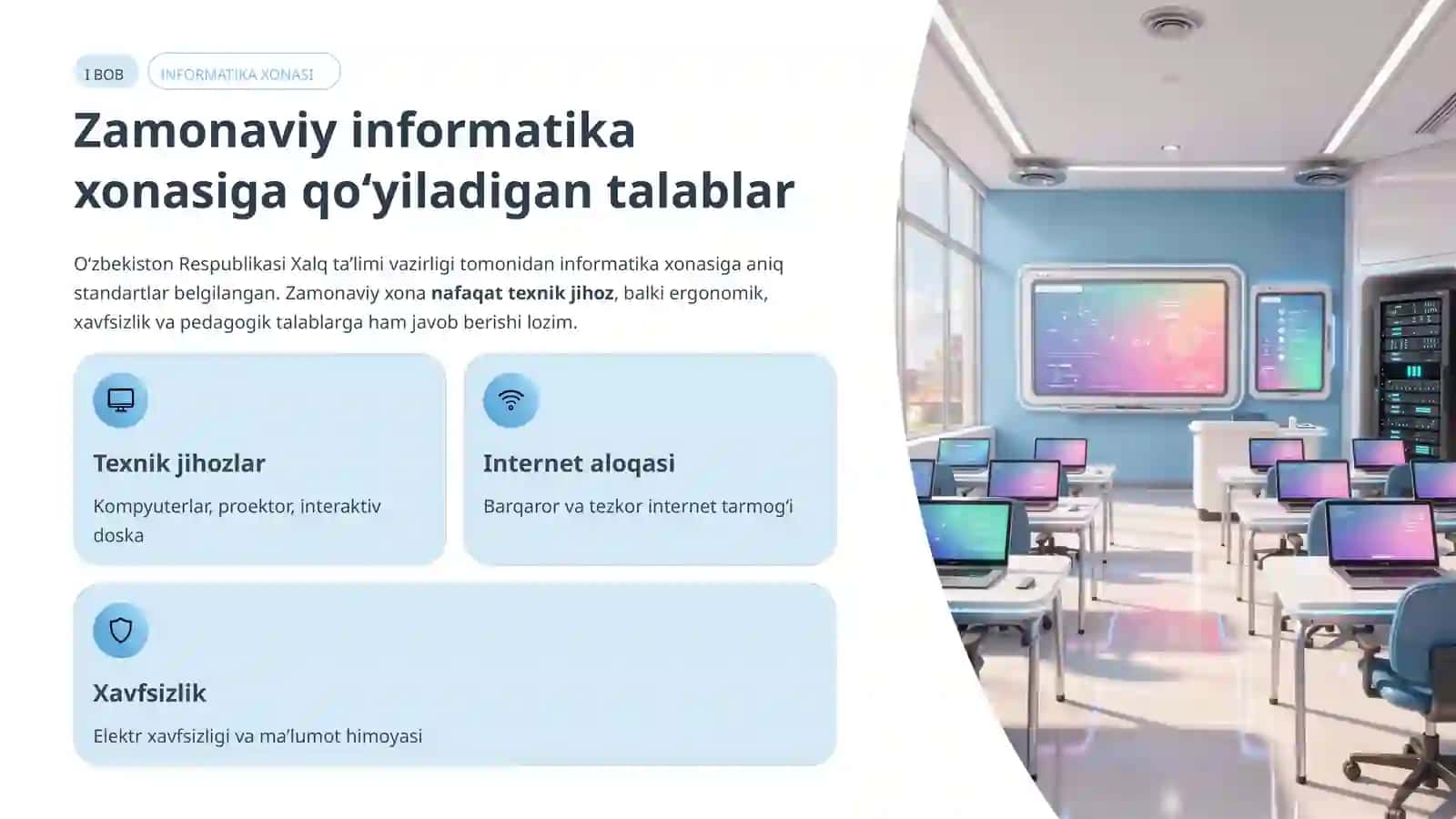 Zamonaviy Informatika va Axborot Texnologiyalari Xonasi 4