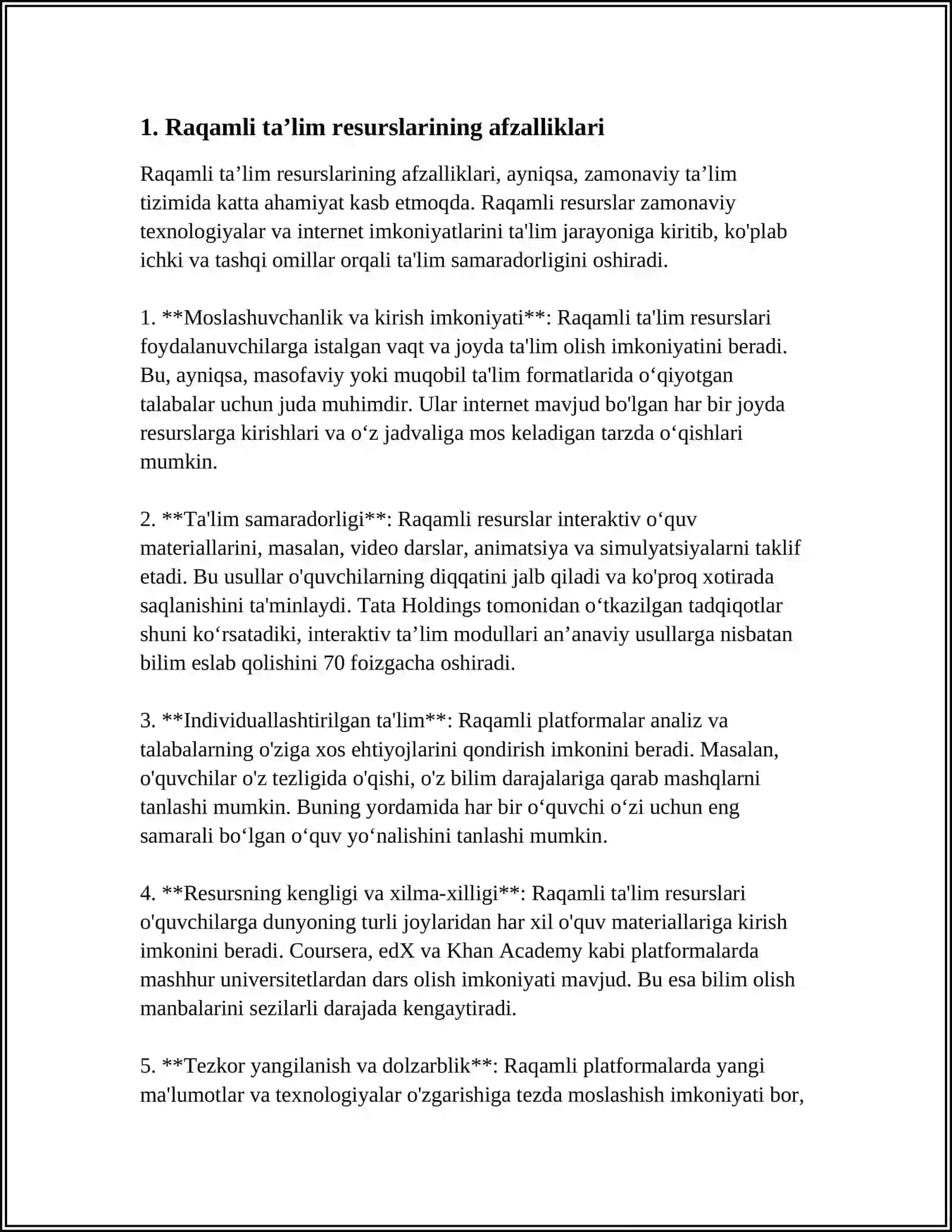RAQAMLI TAʼLIM RESURSLARIDAN ( RTR ) FOYDALANISH 4