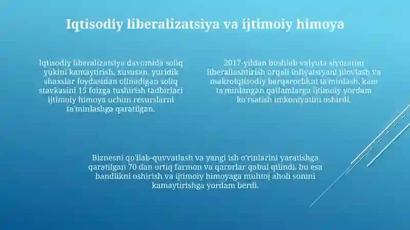 Yangi Oʻzbekiston ijtimoiy siyosiy va madaniy hayotida roʻy berayotgan oʻzgarishlar 4