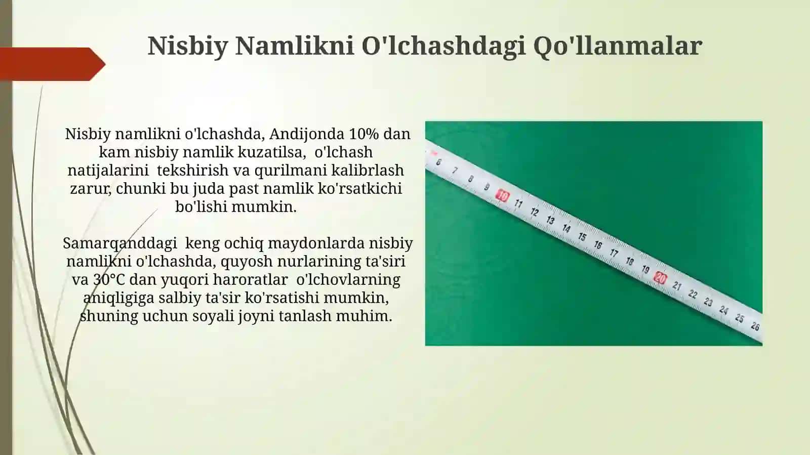 Nisbiy namlikni o'lchash 4