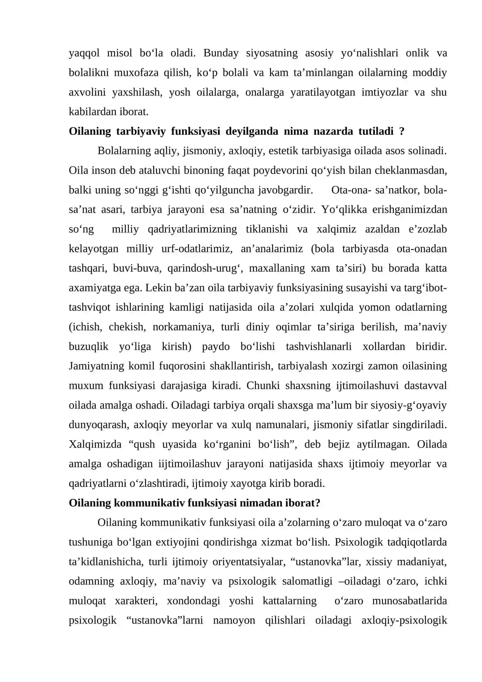 Oila funksiyasi, oila tizm tiplari va rollari 4