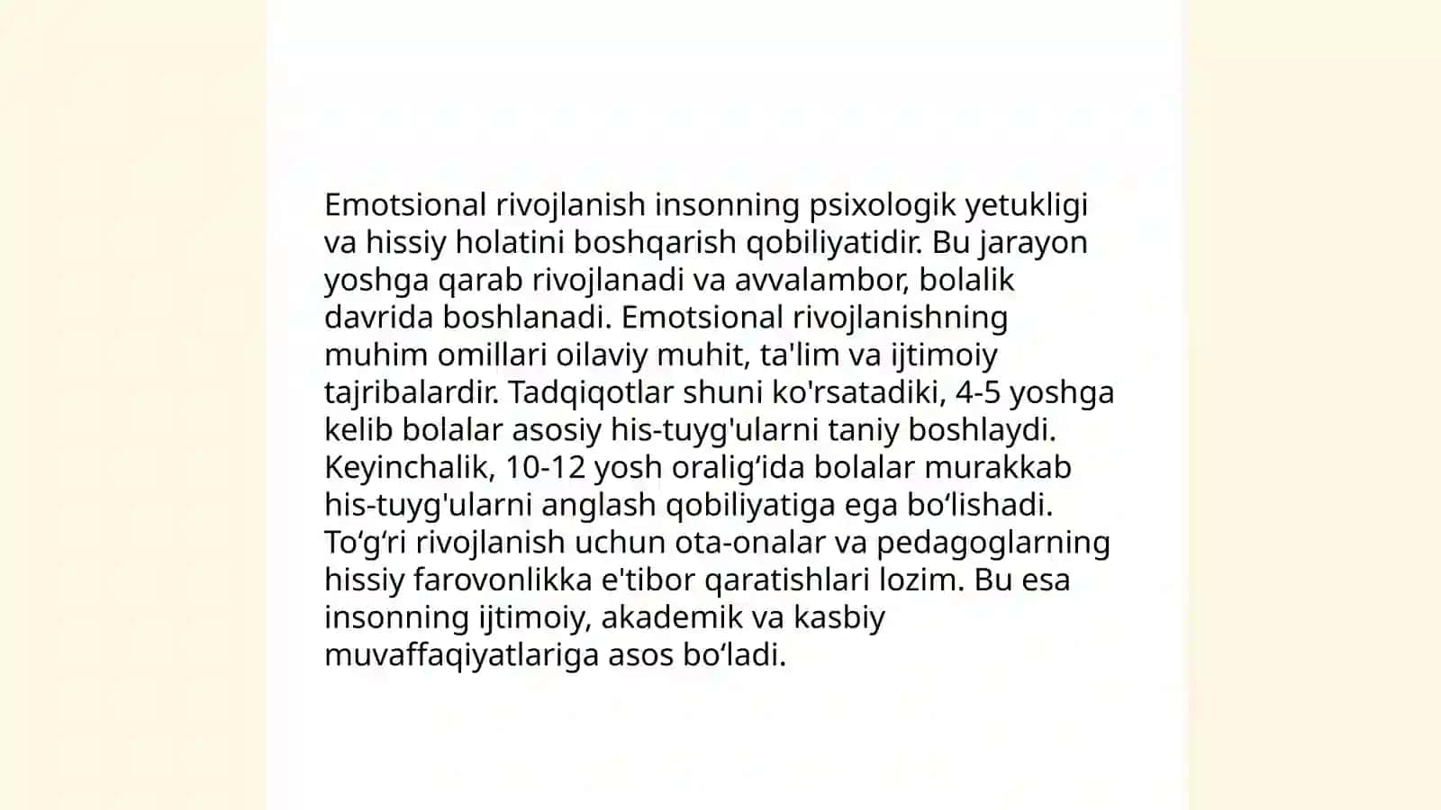 Yosh davrda psixik rivojlanishning umumiy tavsifi 4