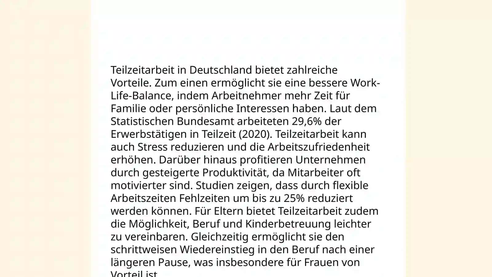 Teilzeitarbeit in Deutschland 4